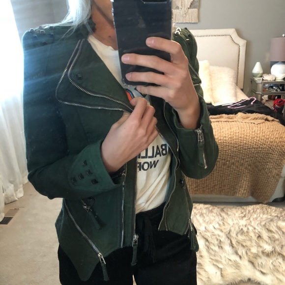Jackets & Blazers - Studded army green jacket